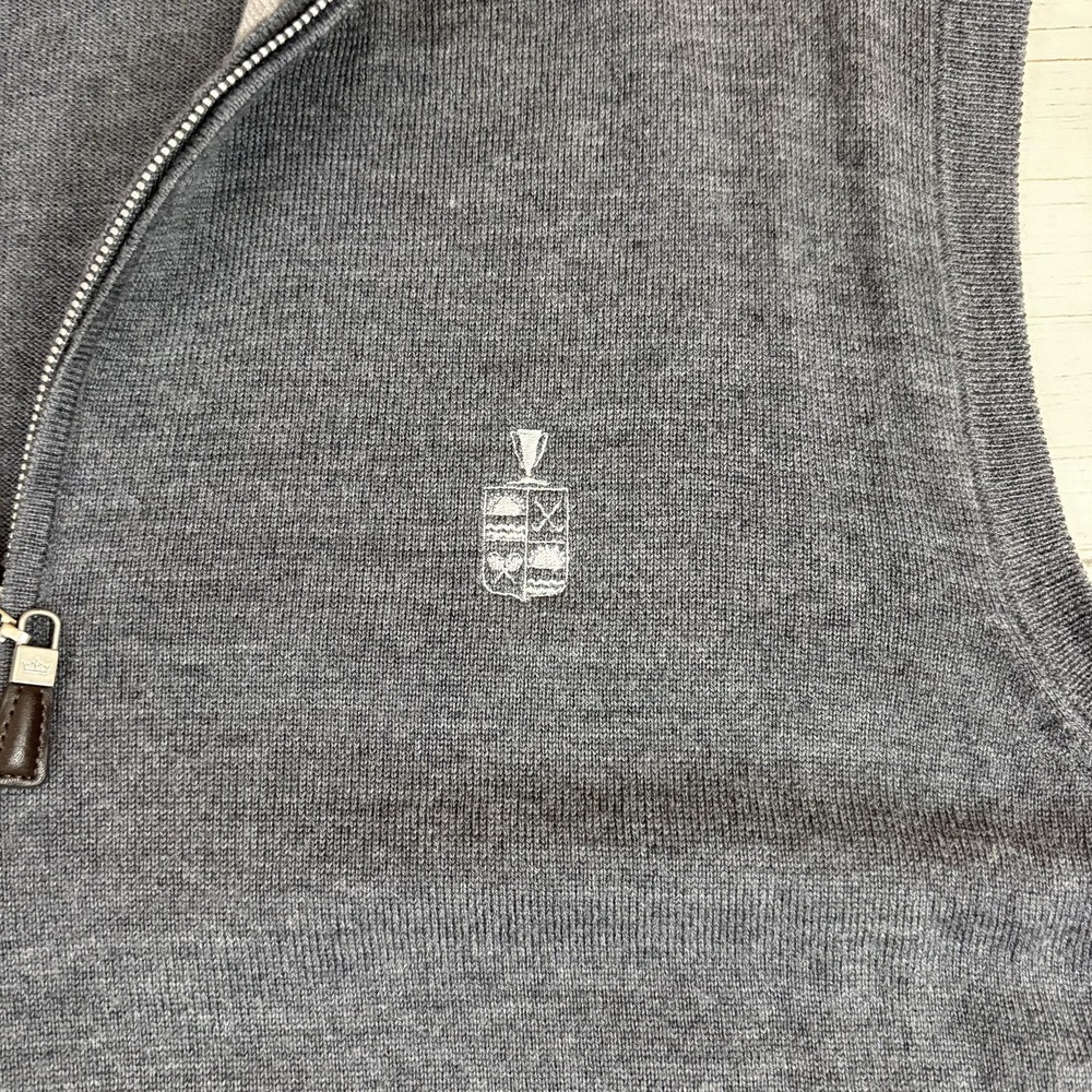 Peter Millar Sweater Vest Mens XL Gray 1/4 Zip Merino Wool Silk Golf Knit - Picture 4 of 8